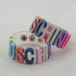 Moschino Rainbow Logo Transparent Bracelets