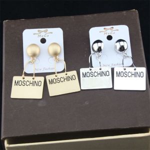 Moschino Logo Plate Earrings