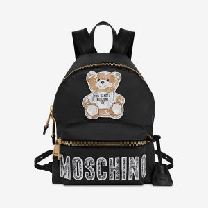 Moschino Brushstroke Teddy Bear Backpack Black