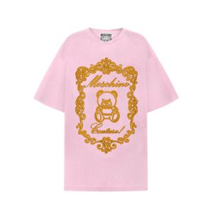 Moschino Cord Teddy Bear T-Shirt Pink