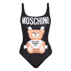 Moschino Cross Teddy Bear Swimsuit Black
