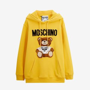 Moschino Furry Teddy Bear Sweatshirt Yellow
