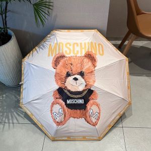 Moschino Fur Teddy Bear 5 Folding Umbrella White