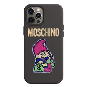 Moschino Good Luck Trolls iPhone Case Black/Rose
