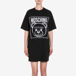 Moschino Label Teddy Bear Short Dress Black