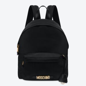 Moschino Lettering Logo Nylon Backpack Black