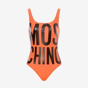 Moschino Maxi Logo Swimsuit Orange
