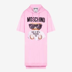 Moschino Micro Teddy Bear Jersey Dress Pink