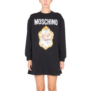 Moschino Mirror Teddy Bear Minidress Black