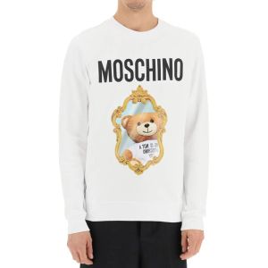 Moschino Mirror Teddy Bear Sweater White