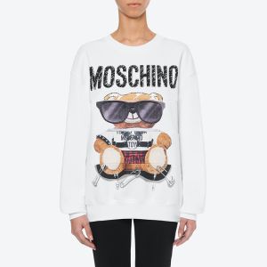 Moschino Mixed Teddy Bear Sweater White