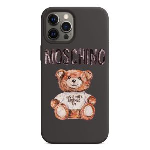 Moschino Painted Teddy Bear iPhone Case Black