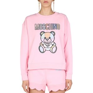 Moschino Patchwork Teddy Bear Sweater Pink