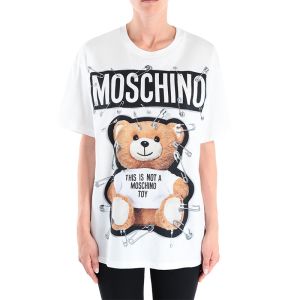 Moschino Safety Pin Teddy Bear T-Shirt White