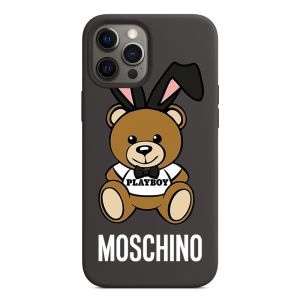 Moschino Playboy Teddy Bear iPhone Case Black