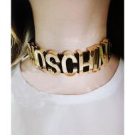 Moschino Logo Letters Necklace Black