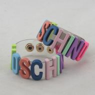 Moschino Rainbow Logo Transparent Bracelets