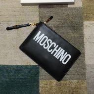Moschino Contrasting Logo Clutch Black