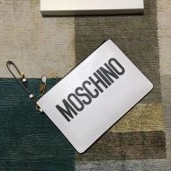 Moschino Contrasting Logo Clutch White