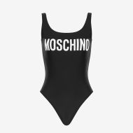Moschino Contrasting Logo Swimsuit Black
