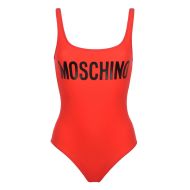 Moschino Contrasting Logo Swimsuit Red
