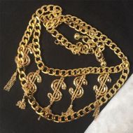 Moschino Dollars Tassels Chain Waist Gold