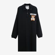 Moschino Furry Teddy Bear Polo Dress Black
