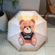 Moschino Fur Teddy Bear 5 Folding Umbrella White