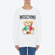 Moschino Italian Teddy Bear Sweater White