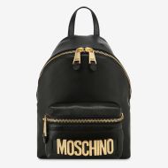 Moschino Lettering Logo Calfskin Backpack Black