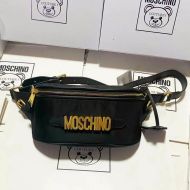 Moschino Lettering Logo Nylon Belt Bag Black