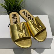 Moschino M Logo Slides Gold