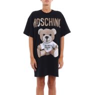 Moschino Paper Teddy Bear Short Dress Black