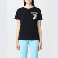Moschino Patchwork Teddy Bear Slim T-Shirt Black