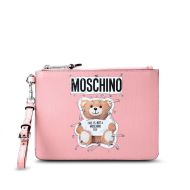 Moschino Safety Pin Teddy Bear Clutch Pink