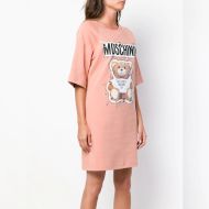 Moschino Safety Pin Teddy Bear Short Dress Pink