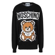 Moschino Safety Pin Teddy Bear Sweater Black